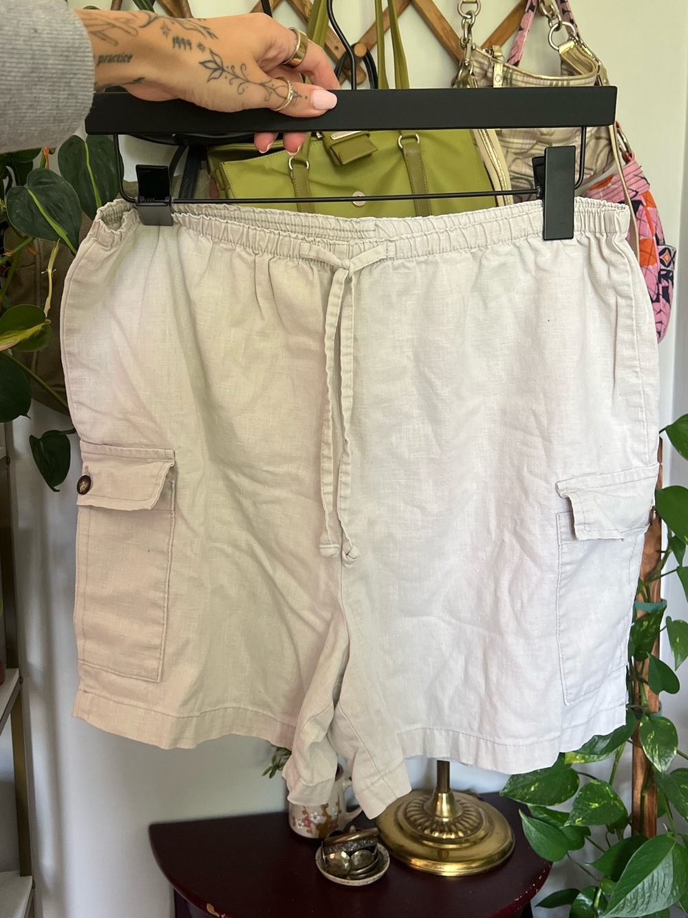 linen cargo shorts